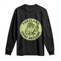 Portland Frog Brigade Long Sleeve Shirt Peace Frog Protest Badge - Wonder Print Shop