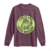 Portland Frog Brigade Long Sleeve Shirt Peace Frog Protest Badge - Wonder Print Shop