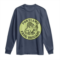 Portland Frog Brigade Long Sleeve Shirt Peace Frog Protest Badge - Wonder Print Shop