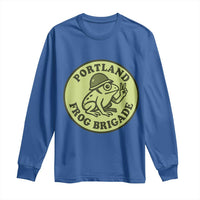 Portland Frog Brigade Long Sleeve Shirt Peace Frog Protest Badge - Wonder Print Shop