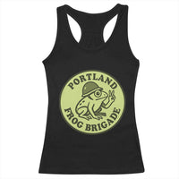 Portland Frog Brigade Racerback Tank Top Peace Frog Protest Badge - Wonder Print Shop