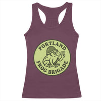 Portland Frog Brigade Racerback Tank Top Peace Frog Protest Badge - Wonder Print Shop