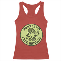 Portland Frog Brigade Racerback Tank Top Peace Frog Protest Badge - Wonder Print Shop