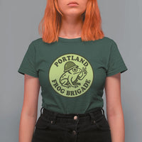 Portland Frog Brigade T Shirt For Women Peace Frog Protest Badge - Wonder Print Shop
