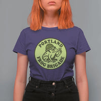 Portland Frog Brigade T Shirt For Women Peace Frog Protest Badge - Wonder Print Shop