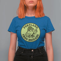 Portland Frog Brigade T Shirt For Women Peace Frog Protest Badge - Wonder Print Shop