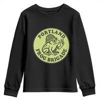 Portland Frog Brigade Youth Sweatshirt Peace Frog Protest Badge - Wonder Print Shop