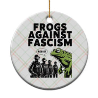 Frogs Against Fascism Ceramic Ornament Resist 2025 Free Portland Protest - Wonder Print Shop