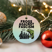 Frogs Against Fascism Ceramic Ornament Resist 2025 Free Portland Protest - Wonder Print Shop