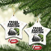 Frogs Against Fascism Ceramic Ornament Resist 2025 Free Portland Protest - Wonder Print Shop