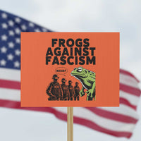 Frogs Against Fascism Protest Sign Resist 2025 Free Portland Protest - Wonder Print Shop