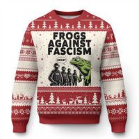 Frogs Against Fascism Ugly Christmas Sweater Resist 2025 Free Portland Protest - Wonder Print Shop