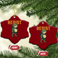 Resist Frog Protest Ceramic Ornament Free Portland Political Satire - Wonder Print Shop