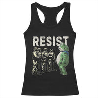 Resist Frog Racerback Tank Top Inflatable Animal Protest Free Portland - Wonder Print Shop