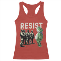 Resist Frog Racerback Tank Top Inflatable Animal Protest Free Portland - Wonder Print Shop