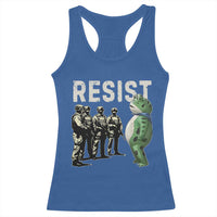 Resist Frog Racerback Tank Top Inflatable Animal Protest Free Portland - Wonder Print Shop