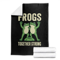 Frogs Together Strong Throw Blanket Portland Frog Protest United We Ribbit - undefined