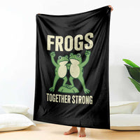 Frogs Together Strong Throw Blanket Portland Frog Protest United We Ribbit - undefined