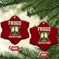Frogs Together Strong Ceramic Ornament Portland Frog Protest United We Ribbit - Wonder Print Shop