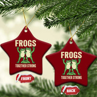 Frogs Together Strong Ceramic Ornament Portland Frog Protest United We Ribbit - Wonder Print Shop