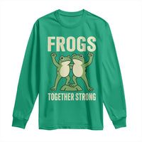 Frogs Together Strong Long Sleeve Shirt Portland Frog Protest United We Ribbit - Wonder Print Shop