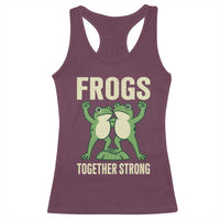 Frogs Together Strong Racerback Tank Top Portland Frog Protest United We Ribbit - Wonder Print Shop