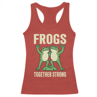 Frogs Together Strong Racerback Tank Top Portland Frog Protest United We Ribbit - Wonder Print Shop