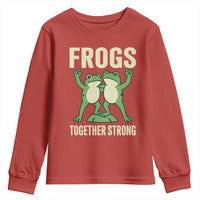 Frogs Together Strong Youth Sweatshirt Portland Frog Protest United We Ribbit - Wonder Print Shop