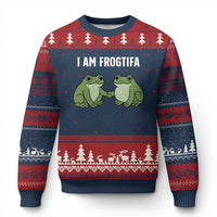 I Am Frogtifa Ugly Christmas Sweater Portland Frog Resist Protest Handshake Frogs - Wonder Print Shop