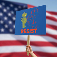 Frog Resist Protest Sign Free Portland Political Satire - Wonder Print Shop