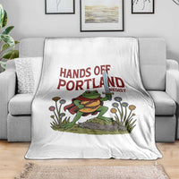 Hands Off Portland Sword Frog Throw Blanket Freedom Fighters Hero Resist - Wonder Print Shop