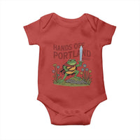 Hands Off Portland Sword Frog Baby Onesie Freedom Fighters Hero Resist - Wonder Print Shop
