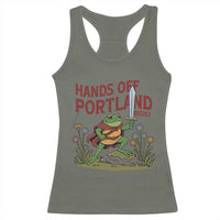 Hands Off Portland Sword Frog Racerback Tank Top Freedom Fighters Hero Resist - Wonder Print Shop