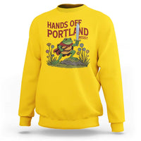 Hands Off Portland Sword Frog Sweatshirt Freedom Fighters Hero Resist - Wonder Print Shop