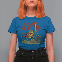 Hands Off Portland Sword Frog T Shirt For Women Freedom Fighters Hero Resist - Wonder Print Shop