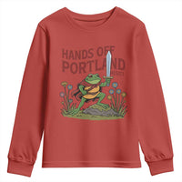 Hands Off Portland Sword Frog Youth Sweatshirt Freedom Fighters Hero Resist - Wonder Print Shop