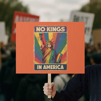 No Kings in America Pride Protest Sign Rainbow Statue of Liberty Protest - Wonder Print Shop