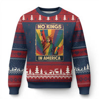No Kings in America Pride Ugly Christmas Sweater Rainbow Statue of Liberty Protest - Wonder Print Shop