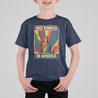 No Kings in America Pride T Shirt For Kid Rainbow Statue of Liberty Protest - Wonder Print Shop