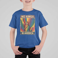 No Kings in America Pride T Shirt For Kid Rainbow Statue of Liberty Protest - Wonder Print Shop