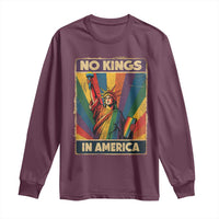 No Kings in America Pride Long Sleeve Shirt Rainbow Statue of Liberty Protest - Wonder Print Shop