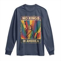 No Kings in America Pride Long Sleeve Shirt Rainbow Statue of Liberty Protest - Wonder Print Shop