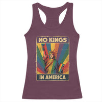 No Kings in America Pride Racerback Tank Top Rainbow Statue of Liberty Protest - Wonder Print Shop