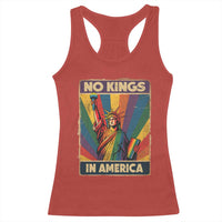 No Kings in America Pride Racerback Tank Top Rainbow Statue of Liberty Protest - Wonder Print Shop
