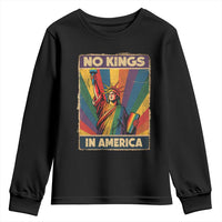 No Kings in America Pride Youth Sweatshirt Rainbow Statue of Liberty Protest - Wonder Print Shop