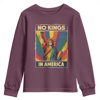 No Kings in America Pride Youth Sweatshirt Rainbow Statue of Liberty Protest - Wonder Print Shop
