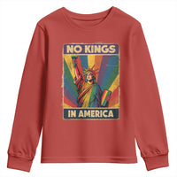 No Kings in America Pride Youth Sweatshirt Rainbow Statue of Liberty Protest - Wonder Print Shop