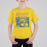 Liberty Resist T Shirt For Kid Feminist Bubblegum Statue of Liberty Retro Graphic - Wonder Print Shop