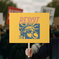 Liberty Resist Protest Sign Feminist Bubblegum Statue of Liberty Retro Graphic - Wonder Print Shop