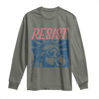Liberty Resist Long Sleeve Shirt Feminist Bubblegum Statue of Liberty Retro Graphic - Wonder Print Shop